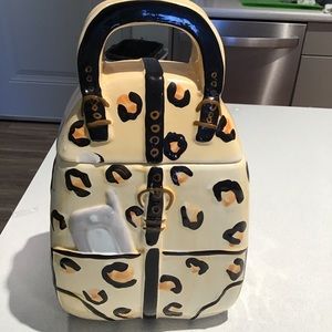 MSRF. INC Leopard Purse Ceramic Cookie Jar